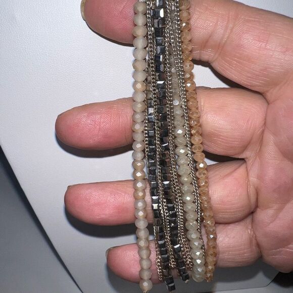 Saylor Silver Beaded Tassel Necklace - Picture 7 of 8